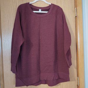 Old Navy Women's/Junior Maroon Tunic Sweatshirt
